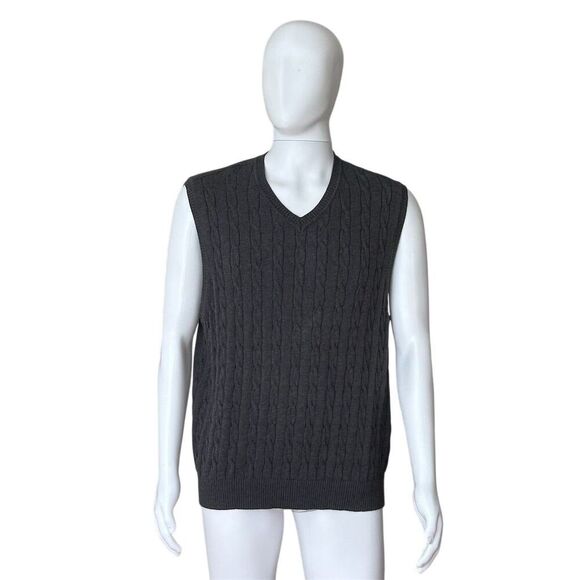 Club Room Other - Club Room Men's Cable Knit V-Neck Sweater Vest Gray Size L